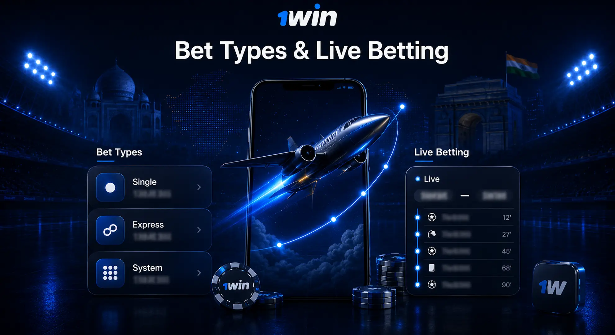 1win bet types and live betting overview
