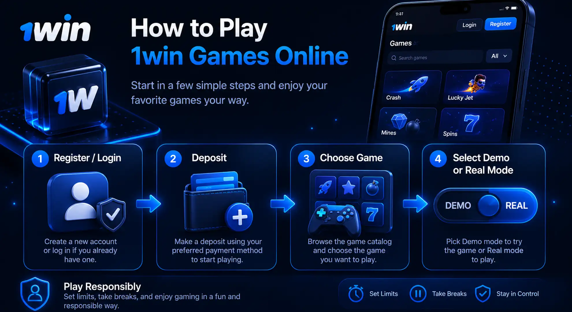 1win casino games India slots live casino crash and table games