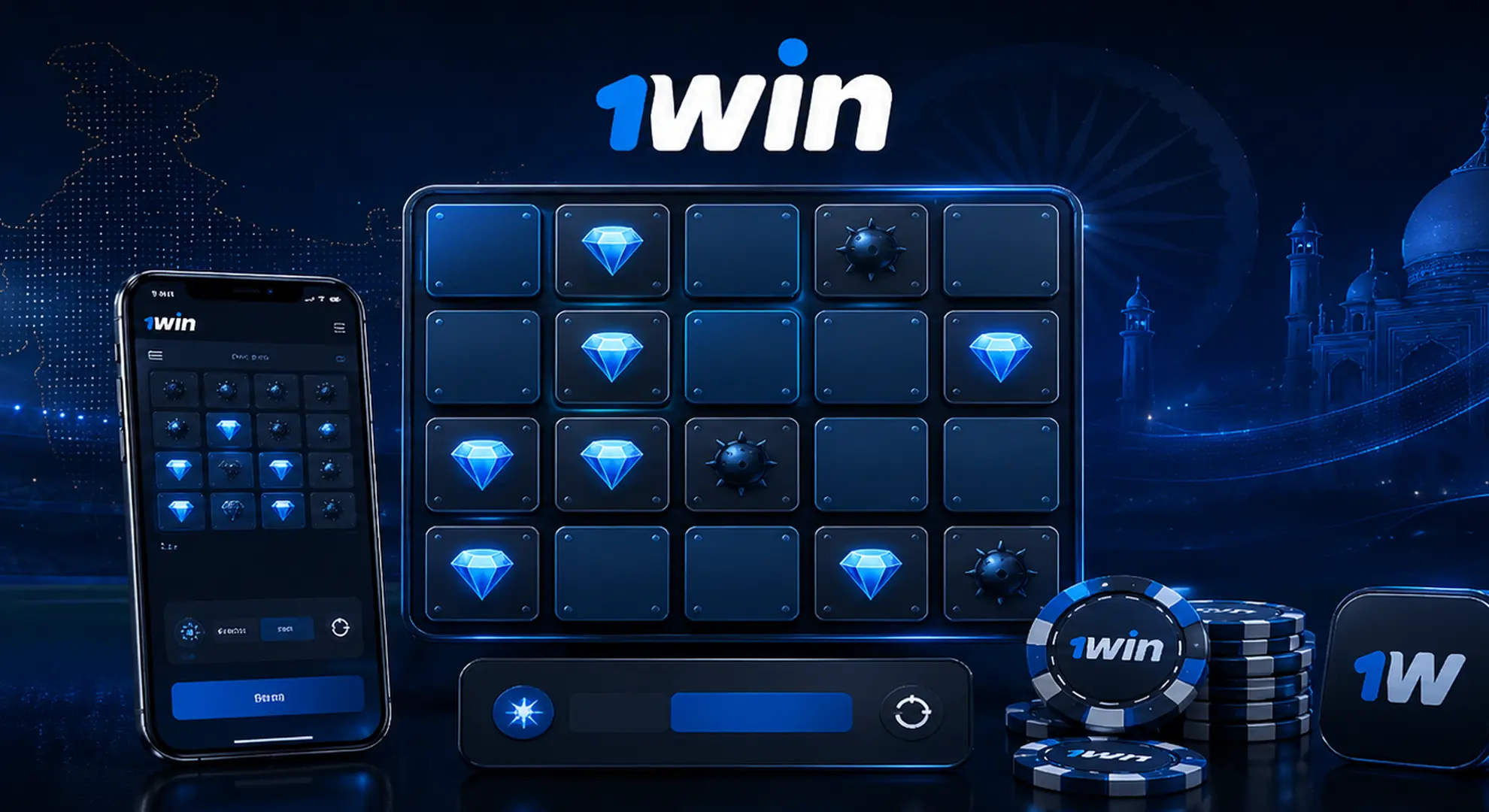 1win Mines India game review and demo guide