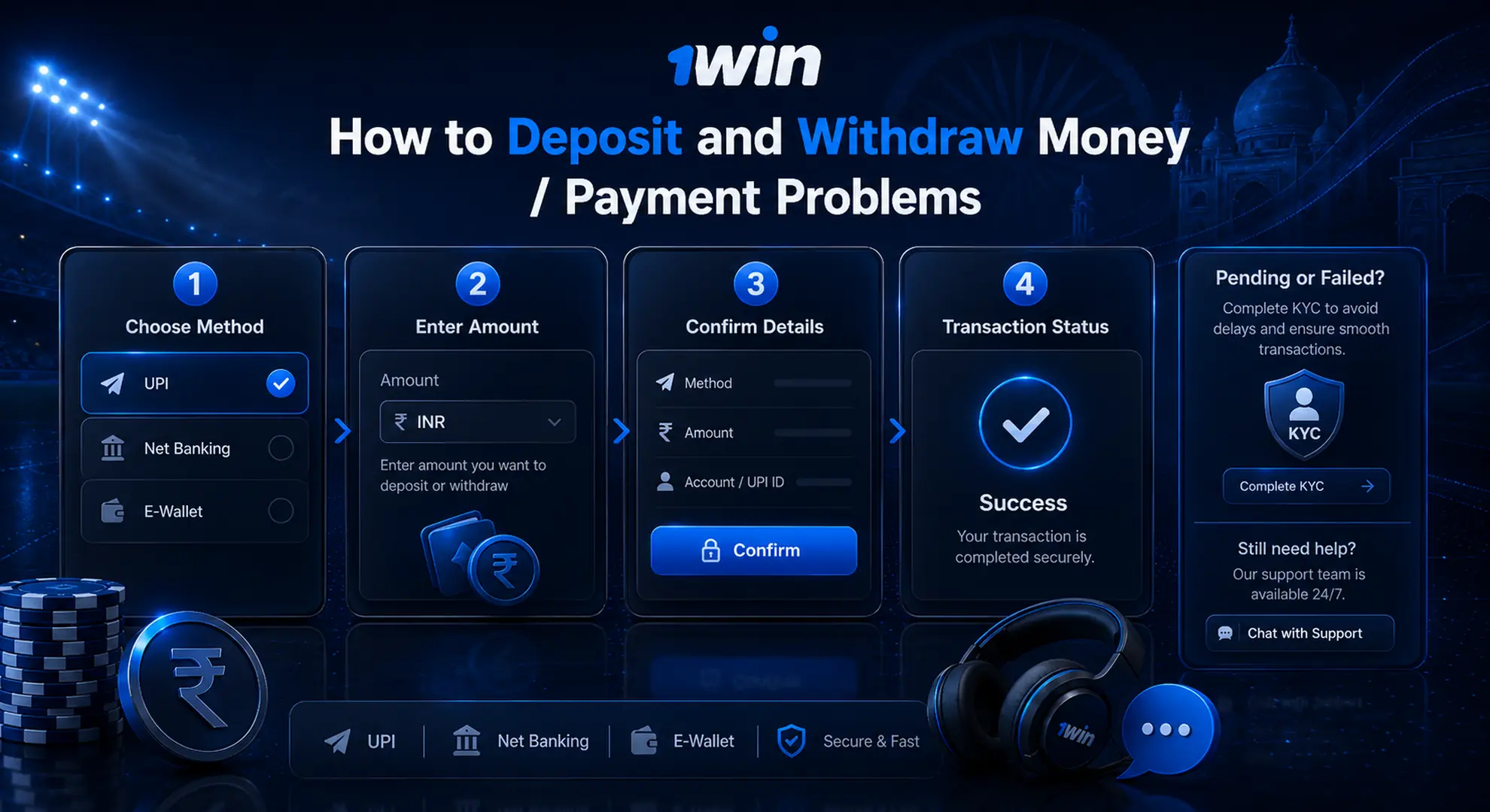 1win Token wallet deposit casino and sports betting use